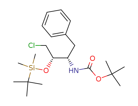 2(S)-t-butyldimethylsilyloxy-3(S)-(t-butyloxycarbonyl)amino-1-chloro-4-phenylbutane