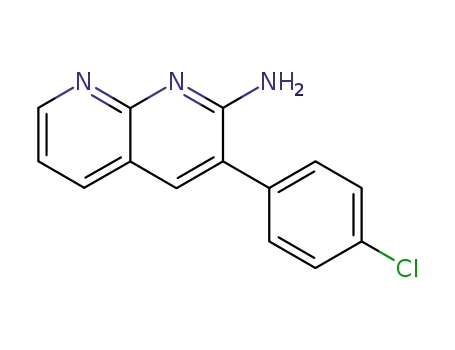 Molecular Structure of 439277-53-9 (1,8-Naphthyridin-2-amine, 3-(4-chlorophenyl)-)