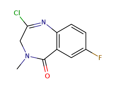 Molecular Structure of 193693-31-1 (5H-1,4-Benzodiazepin-5-one, 2-chloro-7-fluoro-3,4-dihydro-4-methyl-)
