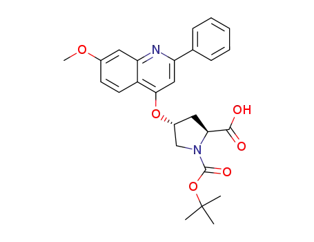 Molecular Structure of 259214-37-4 (1,2-Pyrrolidinedicarboxylic acid,
4-[(7-methoxy-2-phenyl-4-quinolinyl)oxy]-, 1-(1,1-dimethylethyl) ester,
(2S,4R)-)