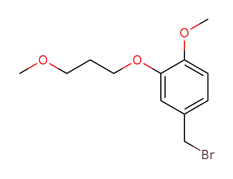 Molecular Structure of 172900-73-1 (Benzene, 4-(bromomethyl)-1-methoxy-2-(3-methoxypropoxy)-)