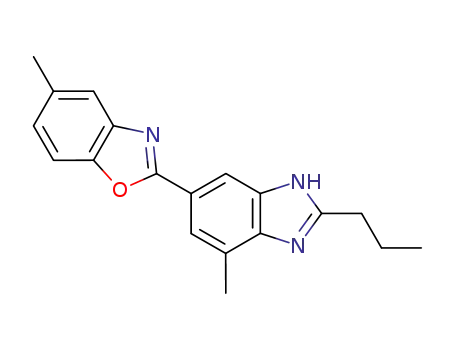 Molecular Structure of 675882-72-1 (Benzoxazole, 5-methyl-2-(4-methyl-2-propyl-1H-benzimidazol-6-yl)-)