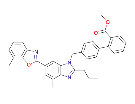 4'-[4-methyl-6-(7-methyl-benzooxazol-2-yl)-2-propyl-benzoimidazol-1-ylmethyl]-biphenyl-2-carboxylic acid methyl ester