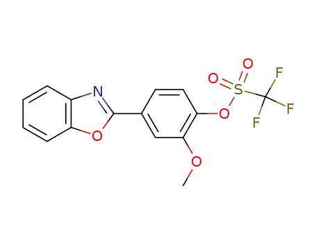 Molecular Structure of 540497-27-6 (Methanesulfonic acid, trifluoro-, 4-(2-benzoxazolyl)-2-methoxyphenyl
ester)