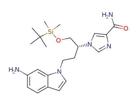 1-[(R)-1-(tert-butyldimethylsilyloxy)-4-(6-aminoindol-1-yl)-2-butyl]imidazole-4-carboxamide