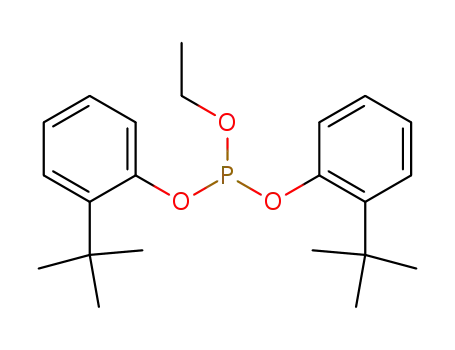 Molecular Structure of 851348-76-0 (Phosphorous acid, bis[2-(1,1-dimethylethyl)phenyl] ethyl ester)