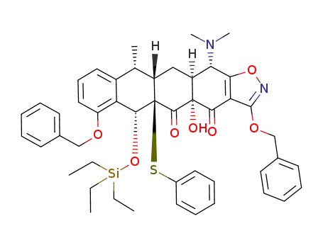 (4aR,5aR,6R,11R,11aS,12aS,13S)-3,7-Bis-benzyloxy-13-dimethylamino-4a-hydroxy-11-methyl-5a-phenylsulfanyl-6-triethylsilanyloxy-6,11,11a,12,12a,13-hexahydro-4aH,5aH-1-oxa-2-aza-cyclopenta[b]naphthacene-4,5-dione