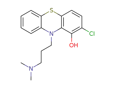 Molecular Structure of 3926-66-7 (2-Chloro-10-[3-(dimethylamino)propyl]-10H-phenothiazin-1-ol)
