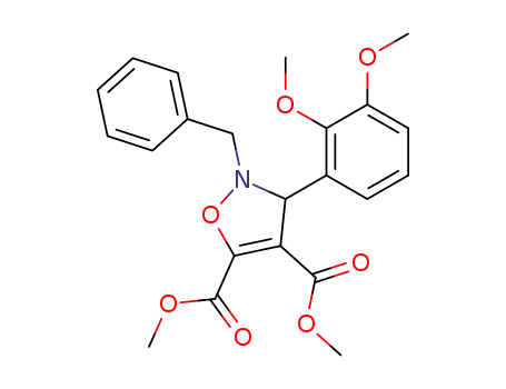 Molecular Structure of 919112-44-0 (4,5-Isoxazoledicarboxylic acid,
3-(2,3-dimethoxyphenyl)-2,3-dihydro-2-(phenylmethyl)-, 4,5-dimethyl
ester)