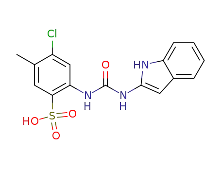 4-chloro-2-[3-(1H-indol-2-yl)-ureido]-5-methyl-benzenesulphonic acid
