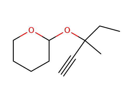 Molecular Structure of 28659-16-7 (2H-Pyran, 2-[(1-ethyl-1-methyl-2-propynyl)oxy]tetrahydro-)