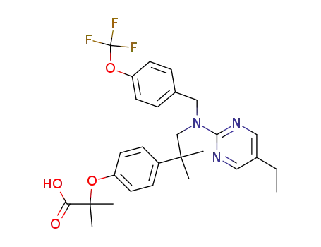 2-[[4-[2-[(5-ethyl-2-pyrimidinyl)[[4-[(trifluoromethyl)oxy]phenyl]methyl]amino]-1,1-dimethylethyl]phenyl]oxy]-2-methylpropanoic acid