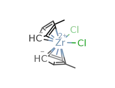 Molecular Structure of 12109-71-6 (Bis(methylcyclopentadienyl)zirconium dichloride)