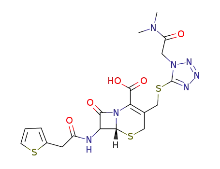 7-(thien-2-ylacetamido)-3-[1-(N,N-dimethylcarbamoylmethyl)-1H-tetrazol-5-ylthio]methylceph-3-em-4-carboxylic acid