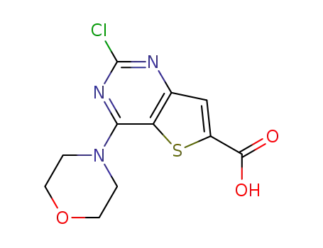 Molecular Structure of 956388-76-4 (2-chloro-4-Morpholinothieno[3,2-d]pyriMidine-6-carboxylic acid)