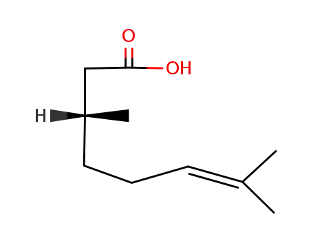 Molecular Structure of 18951-85-4 ((R)-(+)-CITRONELLIC ACID)