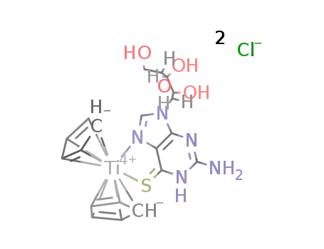 Ti(C5H5)2(6-thioguanineribose) dichloride complex