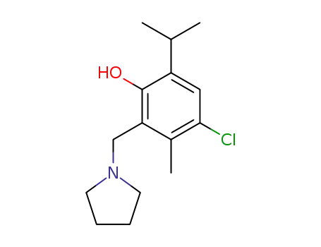 Molecular Structure of 6300-54-5 (4-chloro-3-methyl-6-(propan-2-yl)-2-(pyrrolidin-1-ylmethyl)phenol)