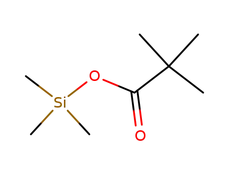 Molecular Structure of 37170-49-3 (Propanoic acid, 2,2-dimethyl-, trimethylsilyl ester)