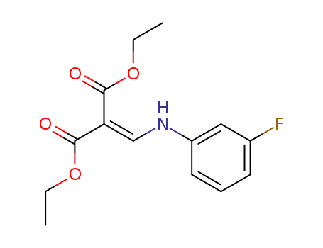 Molecular Structure of 26832-95-1 (Propanedioic acid, [[(3-fluorophenyl)amino]methylene]-, diethyl ester)