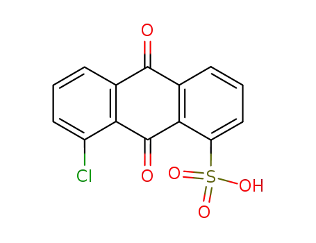Molecular Structure of 41125-15-9 (1-Anthracenesulfonic acid, 8-chloro-9,10-dihydro-9,10-dioxo-)
