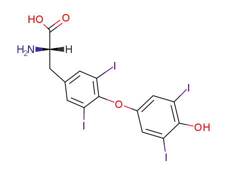 Molecular Structure of 51-48-9 (L-Tyrosine,O-(4-hydroxy-3,5-diiodophenyl)-3,5-diiodo-)