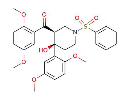 (2,5-dimethoxyphenyl)(4-(2,5-dimethoxyphenyl)-4-hydroxy-1-(o-tolylsulfonyl)piperidin-3-yl)methanone