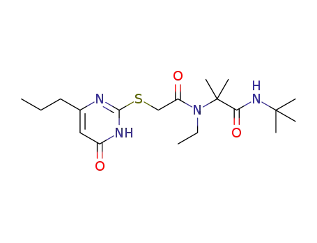 N-(tert-butyl)-2-(N-ethyl-2-((6-oxo-4-propyl-1,6-dihydropyrimidin-2-yl)thio)acetamido)-2-methylpropanamide