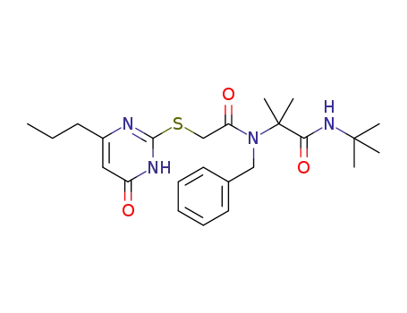 2-(N-benzyl-2-((6-oxo-4-propyl-1,6-dihydropyrimidin-2-yl)thio)acetamido)-N-(tert-butyl)-2-methylpropanamide