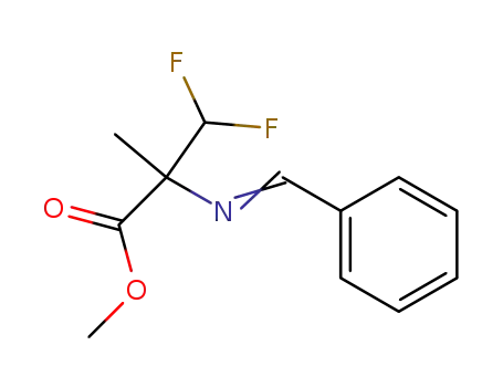 Molecular Structure of 67654-61-9 (Alanine, 3,3-difluoro-2-methyl-N-(phenylmethylene)-, methyl ester)