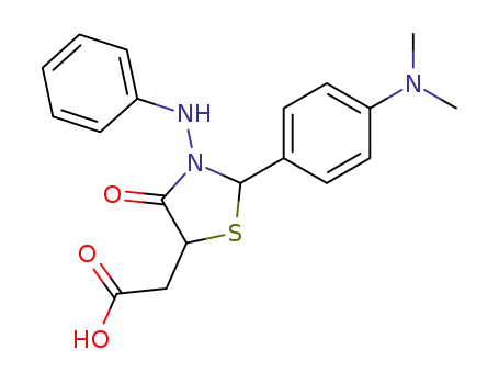 2-(4-dimethylaminophenyl)-3-phenylaminothiazolidine-4-one-5ylacetic acid