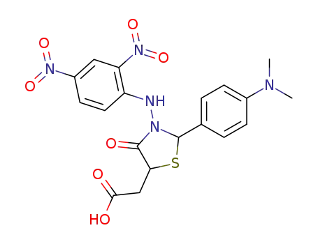2-(4-dimethylaminophenyl)-3-(2,4-dinitrophenylamino)thiazolidin-4-one-5-ylacetic acid