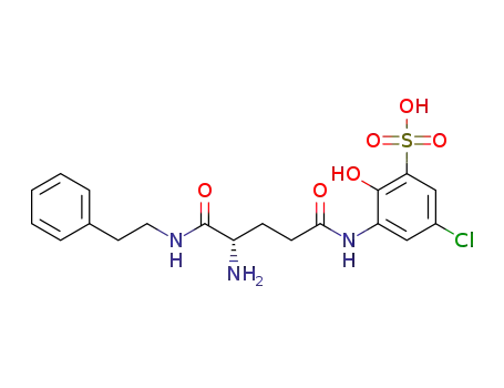 3-[(4S)-4-amino-4-[(2-phenylethyl)carbamoyl]butanamide]-5-chloro-2-hydroxybenzene-1-sulfonic acid