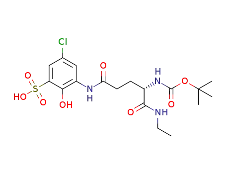 3-[(4S)-4-(N-tert-butoxycarbonylamino)-4-(ethylcarbamoyl)butanamide]-5-chloro-2-hydroxybenzene-1-sulfonic acid