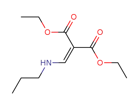 Molecular Structure of 90490-60-1 (Propanedioic acid, [(propylamino)methylene]-, diethyl ester)