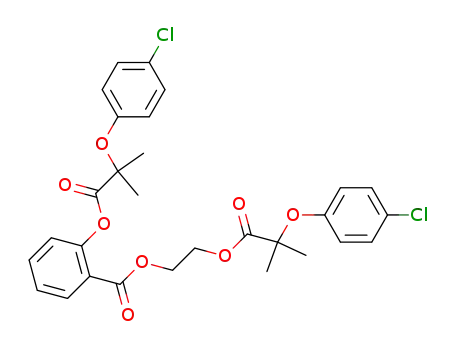 Molecular Structure of 63293-52-7 (2-{[2-(4-chlorophenoxy)-2-methylpropanoyl]oxy}ethyl 2-{[2-(4-chlorophenoxy)-2-methylpropanoyl]oxy}benzoate)