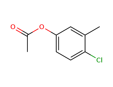 Molecular Structure of 54963-43-8 (Phenol, 4-chloro-3-methyl-, acetate)