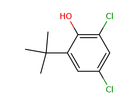 Molecular Structure of 13395-86-3 (Phenol, 2,4-dichloro-6-(1,1-dimethylethyl)-)