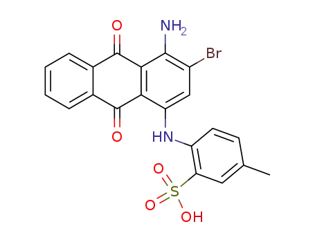 Molecular Structure of 4988-32-3 (4-[(4-amino-3-bromo-9,10-dihydro-9,10-dioxo-1-anthryl)amino]toluene-3-sulphonic acid)