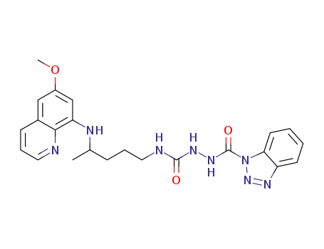 2-(1H-benzo[d][1,2,3]triazole-1-carbonyl)-N-(4-((6-methoxyquinolin-8-yl)amino)pentyl)hydrazinecarboxamide