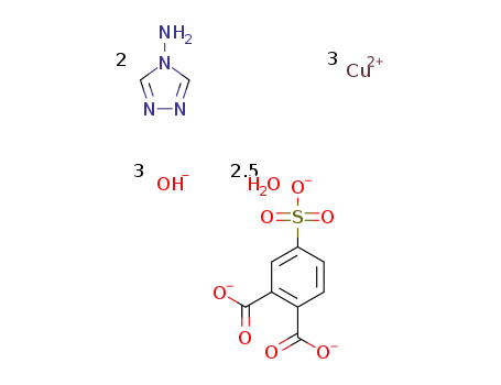 {[Cu3(4-amino-1,2,4-triazole)2(H2O)(μ3-OH)(μ-OH)2(4-sulfophthalate)]·1.5H2O}n