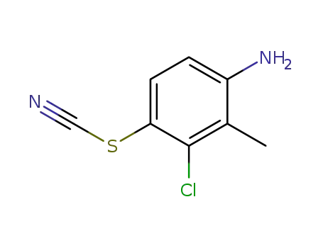 Molecular Structure of 14030-84-3 (3-Chloro-2-methyl-4-thiocyanatoaniline)