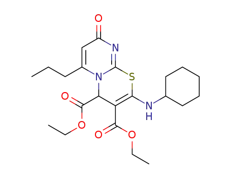 diethyl 2-(cyclohexylamino)-4,8-dihydro-8-oxo-6-propylpyrimido[2,1-b][1,3]thiazine-3,4-dicarboxylate