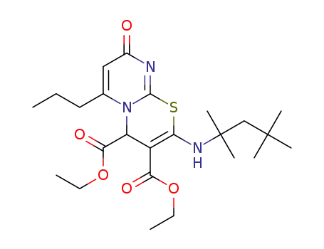 diethyl 2-(2,4,4-trimethylpentan-2-ylamino)-4,8-dihydro-8-oxo-6-propylpyrimido[2,1-b][1,3]thiazine-3,4-dicarboxylate