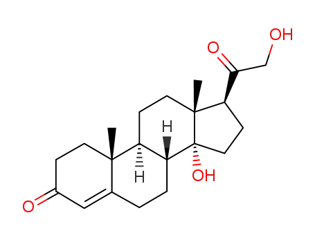 Molecular Structure of 595-71-1 (14,21-Dihydroxypregn-4-ene-3,20-dione)