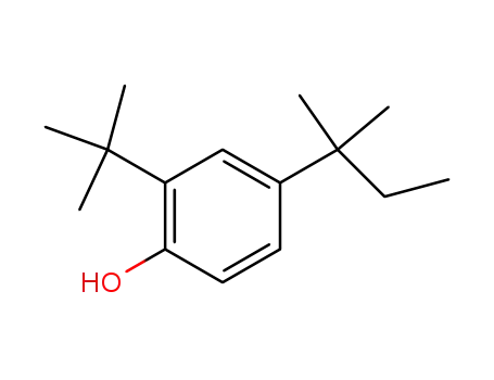 Molecular Structure of 122269-03-8 (Phenol, 2-(1,1-dimethylethyl)-4-(1,1-dimethylpropyl)-)