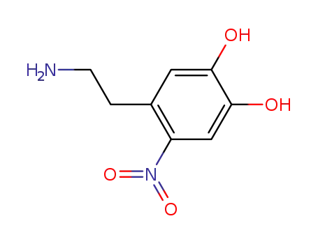 Molecular Structure of 21581-49-7 (1,2-Benzenediol, 4-(2-aminoethyl)-5-nitro-)
