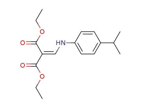 Molecular Structure of 64321-60-4 (Propanedioic acid, [[[4-(1-methylethyl)phenyl]amino]methylene]-, diethyl
ester)