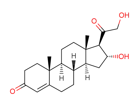 Molecular Structure of 601-39-8 ((16alpha)-16,21-dihydroxypregn-4-ene-3,20-dione)