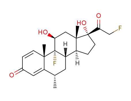 Molecular Structure of 359-80-8 ((6alpha,11beta)-9,21-difluoro-11,17-dihydroxy-6-methylpregna-1,4-diene-3,20-dione)